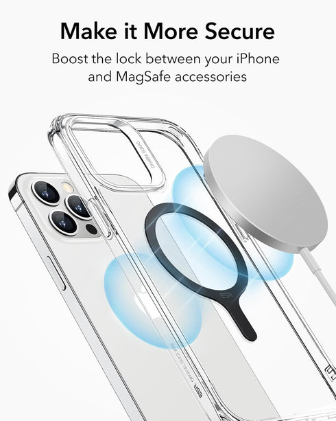 ESR MagSafe Sticker 360, 4 Pack Magnetic Ring for Wireless Charger Conversion Kit for iPhone 16/15/14/13/12/11, Galaxy