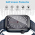 UniqueMe 8 Pack Screen Protector for Apple Watch Series 8/7 45mm, Flexible TPU, Bubble Free, Anti-Scratch HD Clear Cover