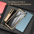 Samsung Galaxy Z Fold 3 Phone Case - Luxury Genuine Leather, Full Body Hinge Protection, Built-in Screen Protector