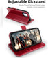 OCASE iPhone 11 Wallet Case, PU Leather Flip Case with Card Holder, Kickstand, Magnetic Closure, Red