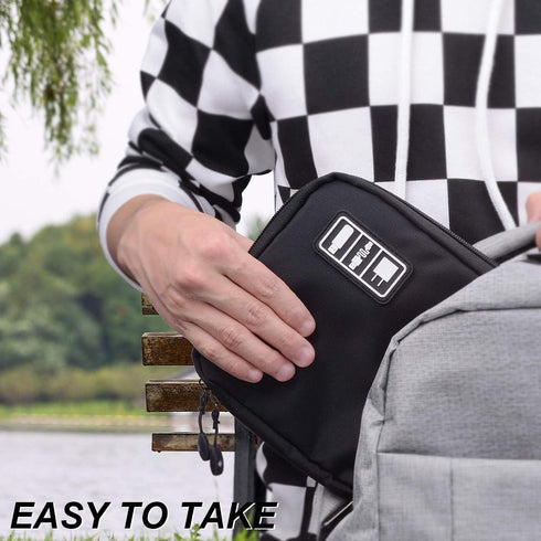 iiteeology Smart Watch Band Storage Bag, Universal Accessories Organizer Bag for Travel, Extra Pocket for Magsafe