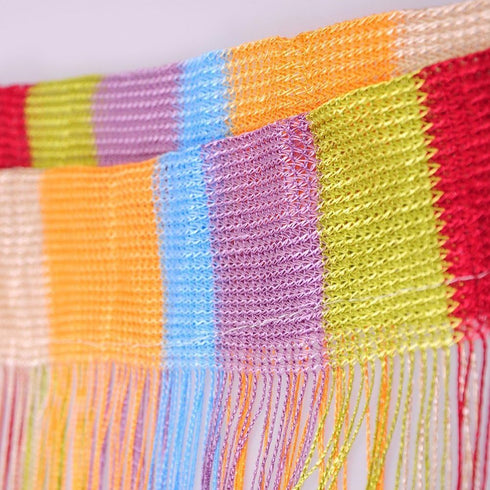 Tangpan Colorful Door String Thread Fringe Curtain, 7 Color Room Divider, Cute Strip Tassel for Party Events