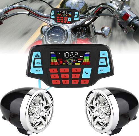 Keenso MP3 MP3 Motorcycle System, Motorcycle BT Player Audio Stereo Speaker System USB Memory Card Carrier