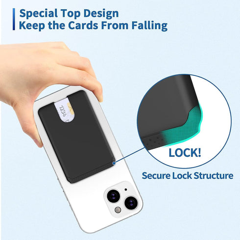 Senose Phone Card Holder, 4 Pack Stick On Wallet for Back of Phone, Compatible for iPhone, Android Phones