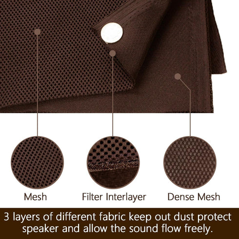 Speaker Grill Cloth Stereo Mesh Fabric for Speaker Repair, Brown - 55 x 20 in / 140 x 50 cm