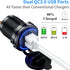 Kewig Quick Charge 3.0 Dual USB Charger Socket Waterproof 36W 12V 24V USB Outlet Fast Charge with Touch Switch & Blue LED DIY Kit for Car Boat Marine ATV Bus Truck Golf Cart and More