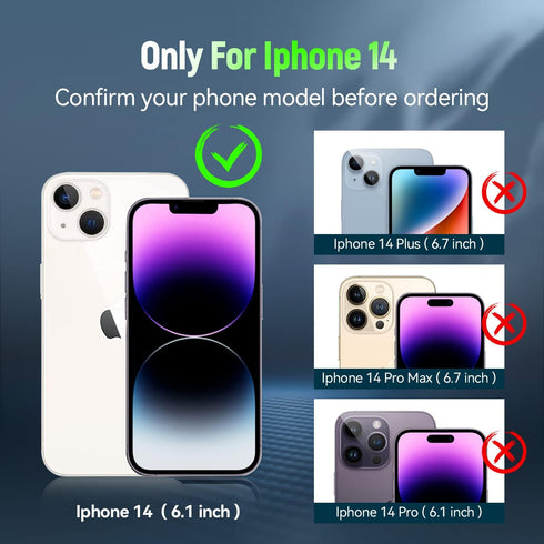 ADDIT Phone Case for iPhone 14 Case iPhone 14 Phone Case Woman, with Stand Ring, Support Magnet Car Mount, Military Grade, Heavy Duty, for iPhone 14 Case Purple