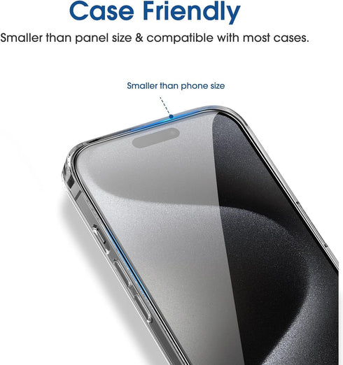 amFilm Magnetic OneTouch 3 Pack, Compatible with iPhone 15 Pro Screen Protector 6.1", Tempered Glass Accessories,