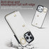 LUVI iPhone 15 Pro Wallet Case with Card Holder, Crossbody Neck Strap, Lanyard, Wrist Strap, White PU Leather Flip