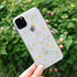 iPhone 15 Plus Flower Case: Soft Clear Rubber with Real Flowers, Glitter Floral Design, Yellow Cover for Girls.