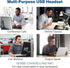 USB Headset with Microphone, Noise Cancelling & Audio Controls, Stereo Computer Headphones for Office