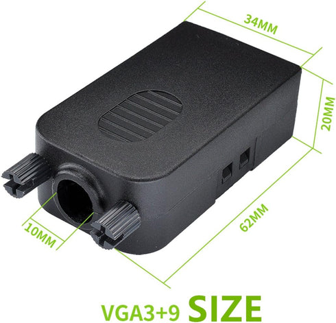 Oiyagai Plastic DIY D-SUB DB15 VGA Female Shell Breakout Terminals Board Connector with Case