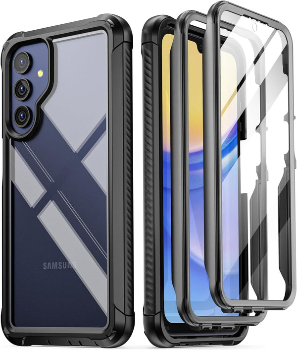 Shop Poetic Guardian Case for Samsung Galaxy A15 5G: Full-Body Hybrid, 20 FT Mil-Grade Drop Tested, Black/Clear.