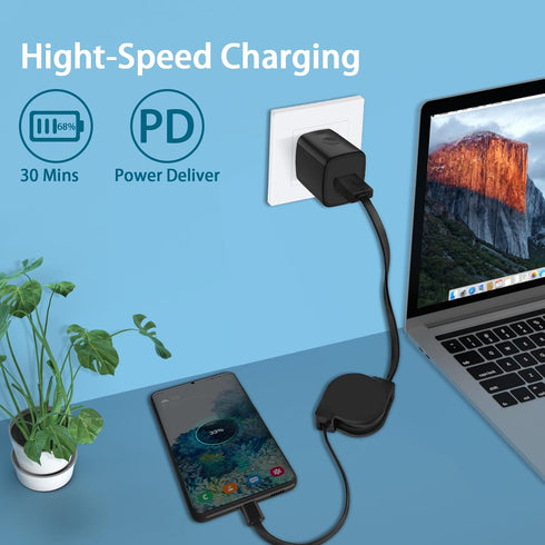 USB C Cable,3Pack 3.3FT Retractable Android Car Charger Phone Cord USB Type C Fast Charging Cable for iPhone 15/15 Pro/15 Pro Max,Samsung Galaxy S24 A15 A14 5G A54 5G A25 S24 Ultra S23 S22 S21 A13 A53 by VIFIGEN