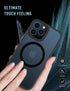 Mgnaooi iPhone 13 Pro Case, Black Translucent Matte Back with Aluminum Alloy Keys, MIL-Grade Shockproof