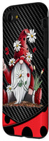 iPhone SE (2020) / 7 / 8 Red Gnome Christmas Case - Hippie Daisy Flowers and Ladybugs Design