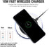 10W Fast Wireless Charger Pad Compatible with Samsung Galaxy S9/S9+/Note 8/S8/S8 Plus, iPhone Xs Max/XR/XS
