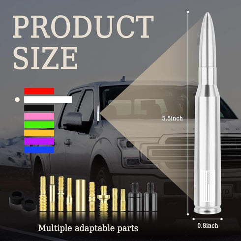 Turcee F150 1500 Car Bullet Antenna,Truck Exterior Decoration Accessories Car Vehicle Replacement Antenna Conpatible