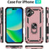 Ymyhyuxi 11 360 Heavy Duty Protective Case for iPhone with Rotatable Metal Ring Kickstand, Shockproof Rugged Armor