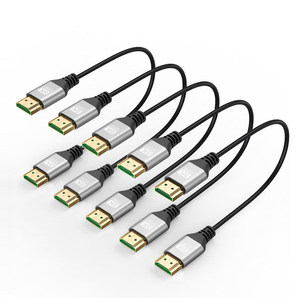 8K Slim HDMI Cables 1.6FT 5-Pack, 48Gbps High-Speed, Short HDMI 2.1 Cord