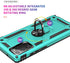 for Samsung Galaxy Note 20 Case, Note20 5G with HD Screen Protectors, Military-Grade Metal Ring Holder Kickstand, Teal