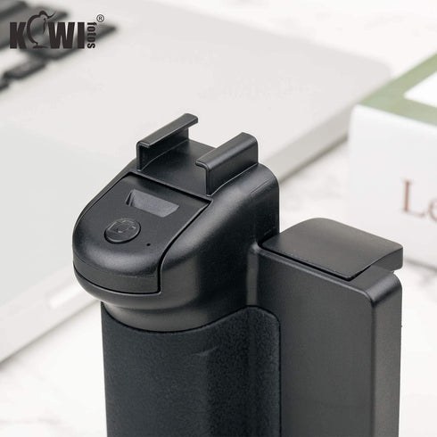 KIWIFOTOS Phone Tripod Mount, Camera Grip Handle Holder with Bluetooth Shutter for iPhone 14 15 Samsung