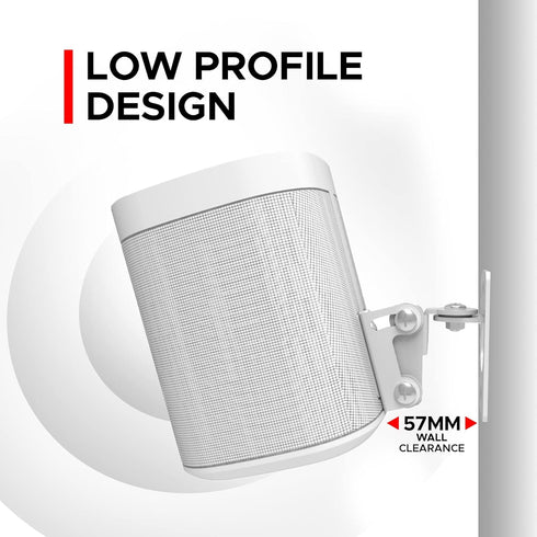 Play 1 Wall Mount, White, Adjustable Swivel & Tilt Mechanism, Compatible with Sonos Play:1 Only, Mounting Bracket