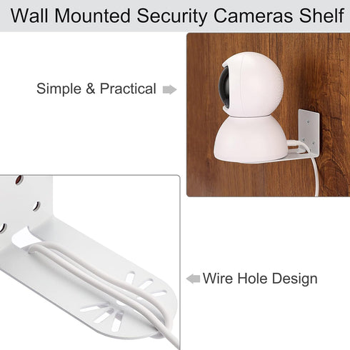 Sumnacon 2PCS Wall Mount Camera Shelf, Metal Small Wall Shelf with Adhesive, Universal Floating Shelf for Security