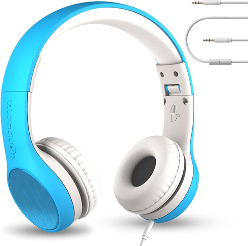 LilGadgets Connect+ Style On-Ear Kids Headphones with Microphone - SharePort Technology, SoftTouch