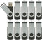 4GB Flash Drive 10 Pack, USB 2.0 Thumb Drives Bulk Swivel Memory Stick for Data Storage, Black