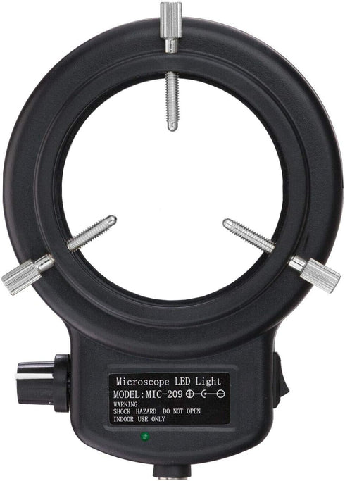 Vision Scientific VMLIFR-09B Black Adjustable 144 LED Ring Light for Stereo Microscope | 2.5" Inside and 3.64" Outside