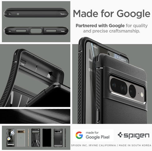 Spigen 7 (2022) 7 2022 Rugged Armor Designed for Pixel Pro Case - Matte Black | , Rugged Armor, Designed for, Pixel