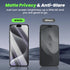 WSKEN for iPhone 15 Pro Max Matte Privacy Screen Protector, Anti-Fingerprint & Anti-Spy Tempered Glass with