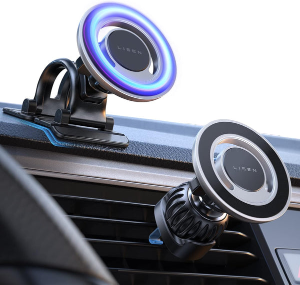 LISEN MagSafe Car Mount iPhone Holder, 20X Strong Magnetic Phone Holder for Car, Fits iPhone 15 Plus iPhone 14 Pro Max