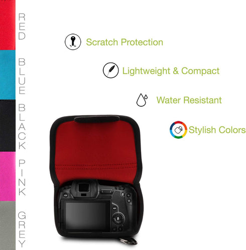 MegaGear MG1556 Ultra Light Neoprene Camera Case for Canon EOS Ra, RP, R (24-105mm) - Black