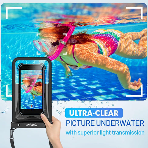 8.5in Waterproof Phone Pouch with Lanyard, IPX8 Cell Phone Dry Bag for iPhone 15/15 Plus/15 Pro/15 Pro Max/13/14/SE