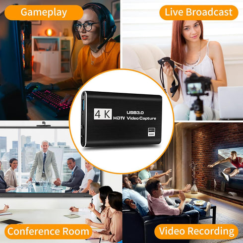 HeavenBird 4K 3.1 HDR USB Video Capture Card, External Video Recorder Device with Ultra-Low Latency, Gray
