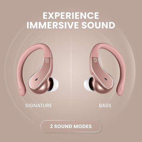 Runner 40 Wireless Earbuds, Secure-Fit for Small Ears, Bluetooth for Women, Light Pink Over the Ear