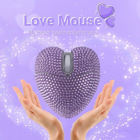elec Space 10m Wireless Bluetooth Mouse, Silent and Stylish Heart-Shaped Mouse for Laptop, PC - Range (Purple)