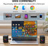 MELOGAGA 7-Color 3.5mm RGB Computer Speakers, USB-Powered PC Speakers with LED Backlight, Aux Compact Soundbar