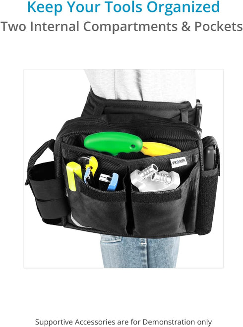 PROAIM Cube-111 AC Pouch (Large) for Camera Assistants, Zippered Top Opening, External Pocket for Extra Storage