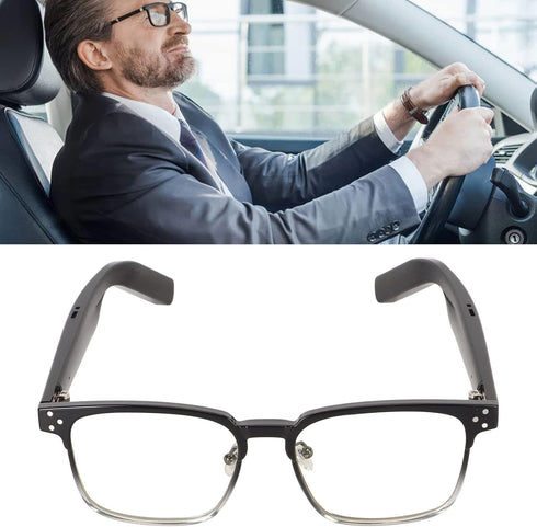 Smart Bluetooth Glasses, Open Ear Music Glasses for Men Women with Anti Blue Lens and Built-in Speakers