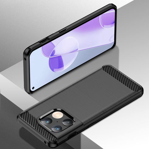 Shockproof Carbon Fiber Sheath Phone Case for OnePlus 10 Pro 5G, Soft TPU, Black