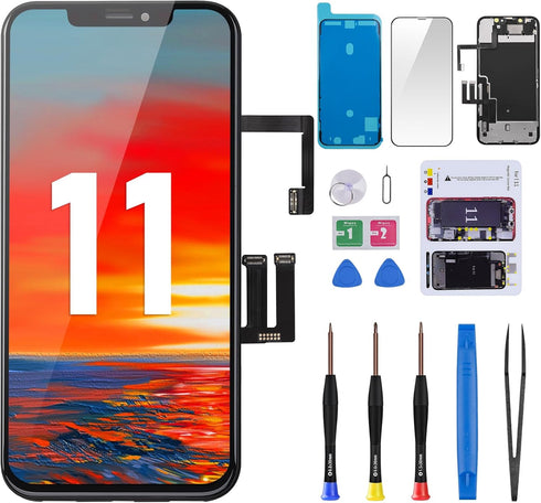 for iPhone 11 Screen Replacement 6.1 inch Assembled with Ear Speaker Assembly, Earpiece, 3D Touch LCD Display Digitizer