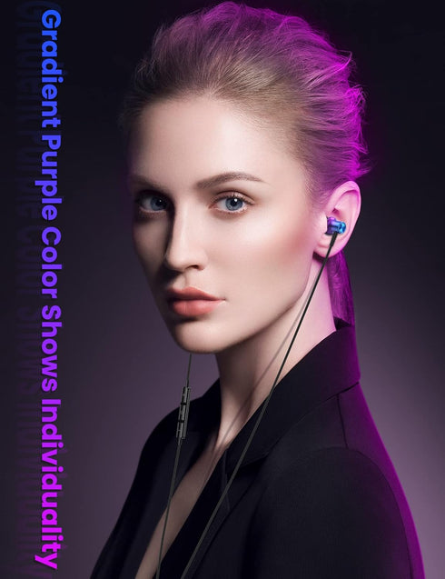 USB C Headphones Wired Earbuds for Apple iPhone 15 Pro Max Google Pixel 8 8A 7 7A 6 Small Ear Buds Type C Earphone with Microphone Headset for Samsung Galaxy S24 S23 Ultra S22 Plus S21 Android Purple
