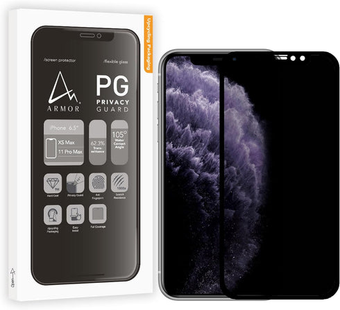 ARMOR Flexible Glass 2.5D Full Coverage Screen Protector for iPhone 11 Pro Max/XS Max, Privacy Guard, 9H