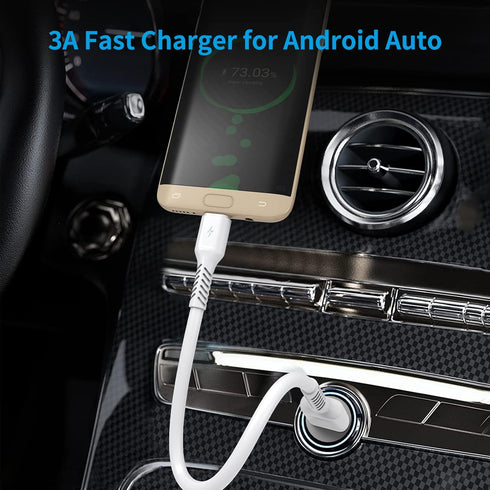 Short Micro USB Cable 1ft, 5 Pack Android Micro USB Standard 2.0 Charger Cord for Samsung Galaxy S7/J7, HTC, LG, Kindle