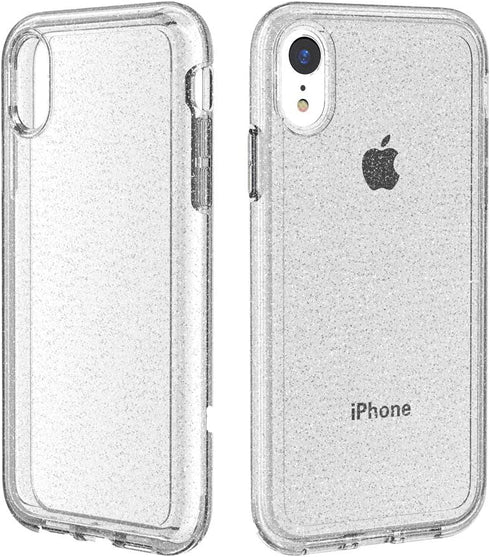 iPhone XR Case - Glitter Hybrid Shining Hard PC Back Protective Case for Girls, Crystal Clear