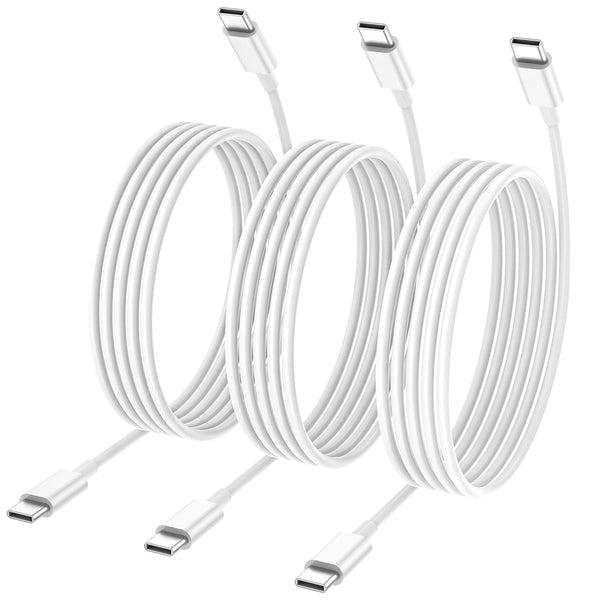 3 Pack USB C to USB C Charging Cable 60W, 6 Feet Type C Fast Charging Cord for Samsung Galaxy S23 S22 S21