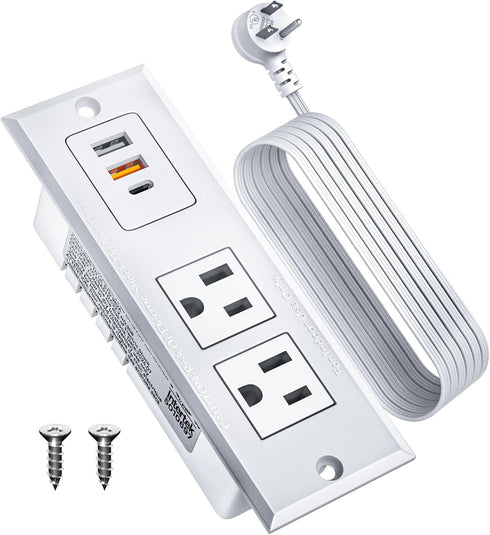 DOACE Recessed Power Strip with 18W USB C Fast Charging Conference Recessed Outlet,Space-Saver